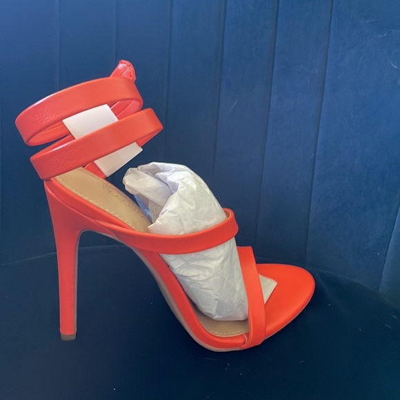 Back in stock Bronze wrap around strap heeled sandal also available in orange - Picture 11 of 13